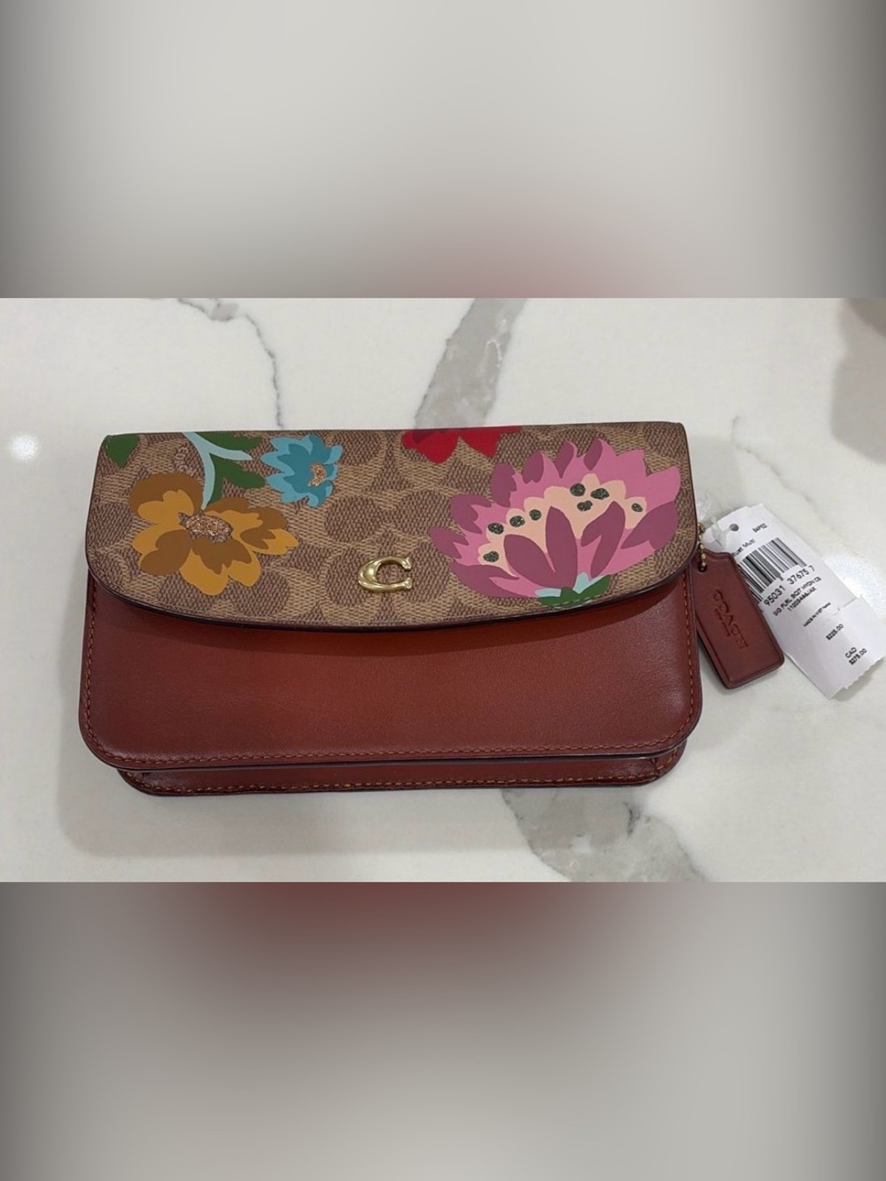 Coach NWT Floral Print Signature Leather Crossbody